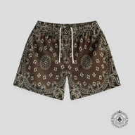 Bravest Studios Baroque Paisley Shorts in Brown