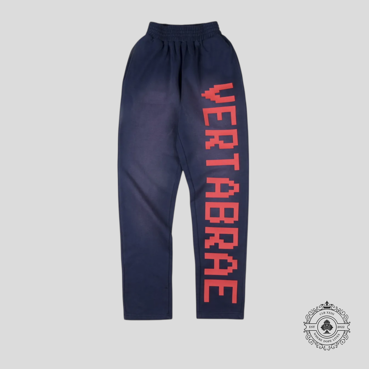 VERTABRAE Sweatpants in Washed Blue/Red