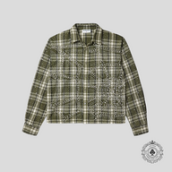 Vale Crystal Campfire Flannel Shirt in Olive Green