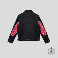 Chrome Hearts Floral Patch Denim Jacket in Black