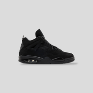 CLB XXIII Air Jordan 4 Retro Black Cat GS sneaker in all-black nubuck with signature mesh panels and visible air unit.