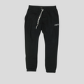 CLB XXIII Amiri black cotton sweatpants featuring a white core logo and drawstring waist.