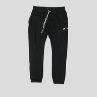 CLB XXIII Amiri black cotton sweatpants featuring a white core logo and drawstring waist.
