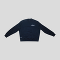 CLB XXIII black Amiri crewneck sweatshirt with white embroidered script logo and ribbed cuffs in 100% cotton
