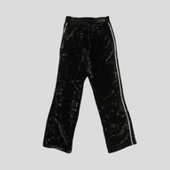 CLB XXIII Amiri black crushed velvet track pants with white side stripe detailing