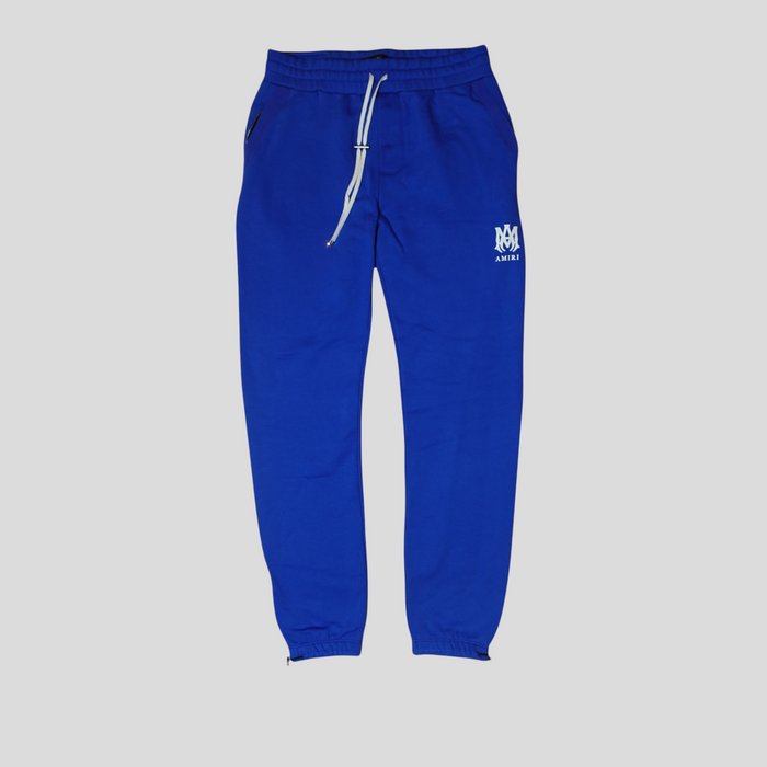 CLB XXIII Amiri blue cotton sweatpants with white core logo and drawstring waist