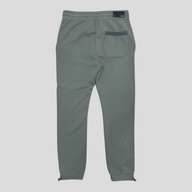 Back view of CLB XXIII Amiri green cotton sweatpants featuring a rear pocket and adjustable drawstring cuffs.