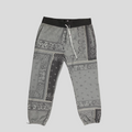 CLB XXIII Amiri Bandana Reconstruct sweatpants in grey cotton with a patchwork paisley print and black waistband
