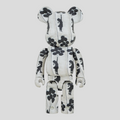 CLB XXIII 1000% Bearbrick figure featuring the Banksy Flying Balloons Girl design in black and white