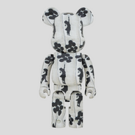 CLB XXIII 1000% Bearbrick figure featuring the Banksy Flying Balloons Girl design in black and white