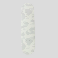CLB XXIII BAPE city camo skateboard deck in white and grey with iconic ape head pattern