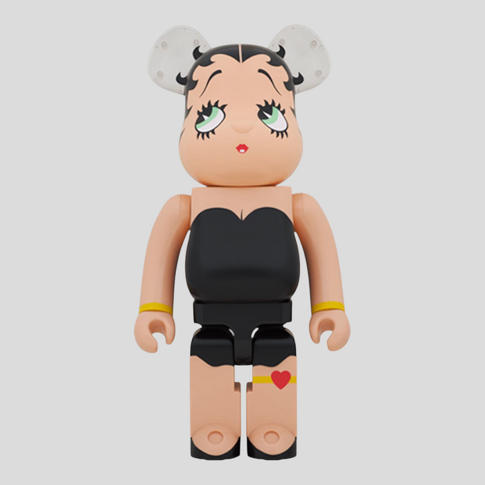 CLB XXIII 1000% Bearbrick Betty Boop figure in tan and black with iconic character features and heart detail