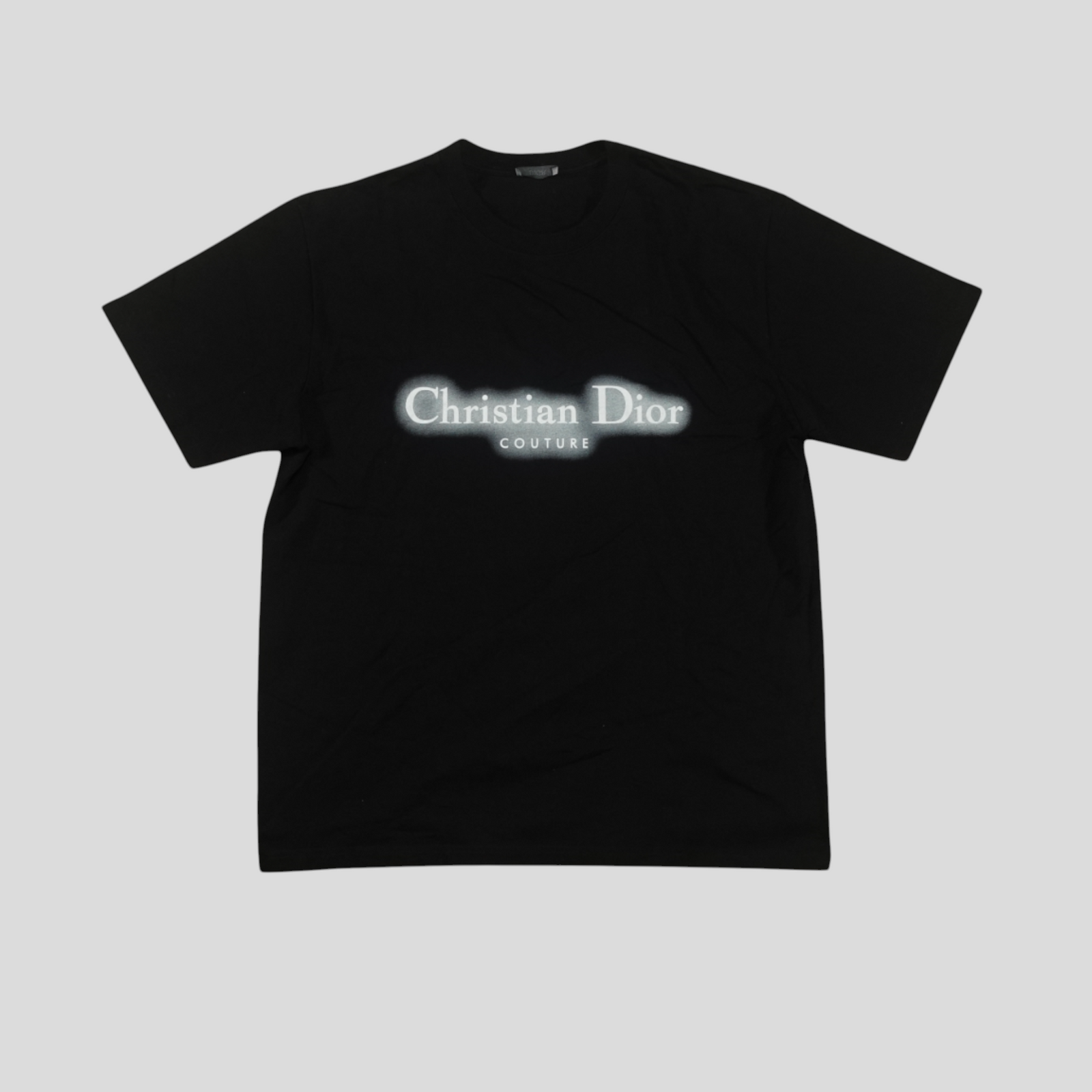 CLB XXIII black cotton Christian Dior Couture t-shirt with a white gradient logo print on the chest.