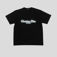 CLB XXIII black cotton Christian Dior Couture t-shirt with a white gradient logo print on the chest.