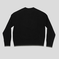 CLB XXIII black virgin wool sweater with ribbed hem and cuffs, back view of Dior Christian Dior Atelier knitwear