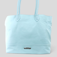 CLB XXIII Chrome Hearts light blue leather tote bag with silver hardware accents