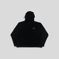 CLB XXIII black Chrome Hearts fleece pullover hoodie with a front logo patch and drawstring hood
