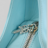 CLB XXIII Chrome Hearts light blue leather bag featuring a detailed silver dagger zipper pull