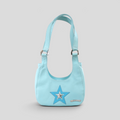 CLB XXIII Chrome Hearts blue leather Nip & Tuck shoulder bag with silver star patch and hardware