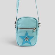 CLB XXIII Chrome Hearts blue leather Takka bag featuring a star patch and signature silver hardware details.