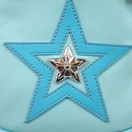 CLB XXIII Chrome Hearts Takka bag featuring a light blue leather star patch with a polished silver star emblem