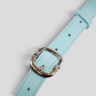 CLB XXIII Chrome Hearts Takka bag light blue leather strap with polished silver buckle detail