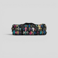CLB XXIII Chrome Hearts XXL duffle bag in black leather featuring multicolored leather cross patches and leopard print accents