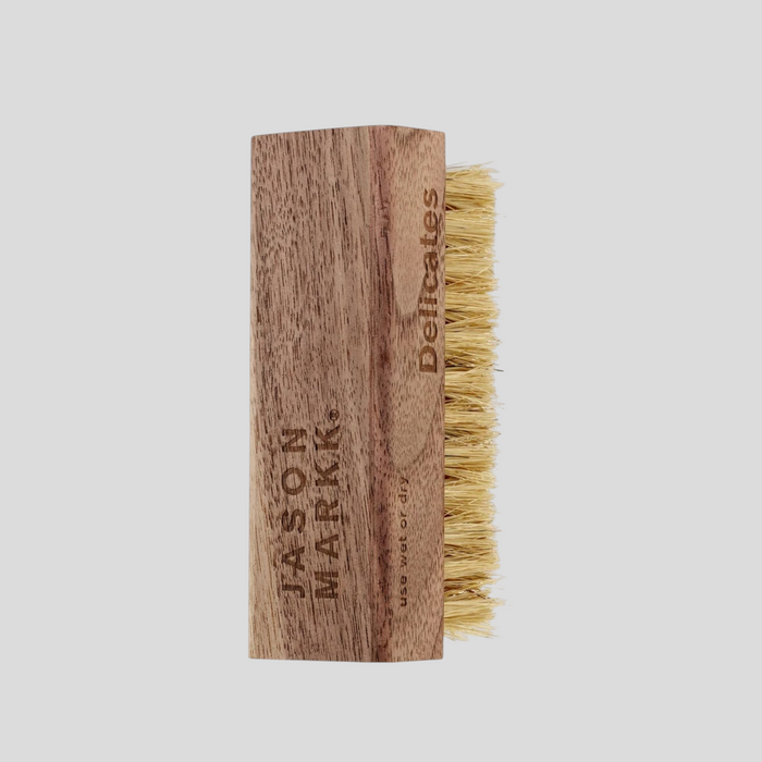 CLB XXIII Jason Mark Delicates cleaning brush with a walnut wood handle and soft hog hair bristles for footwear.