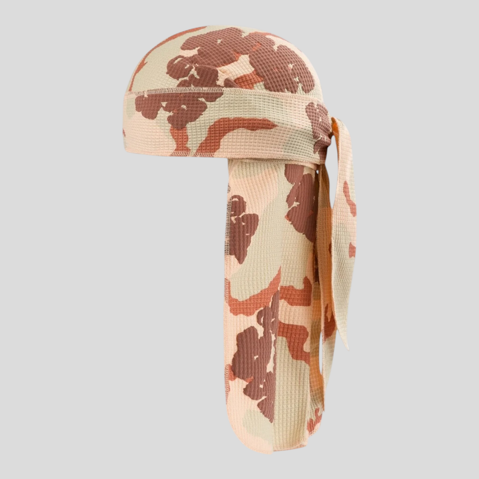 CLB XXIII Denim Tears desert storm camo cotton wreath durag with textured waffle knit fabric