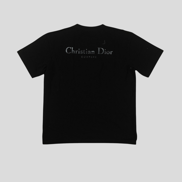 CLB XXIII Dior Christian Dior Couture black distressed cotton t-shirt with back logo print