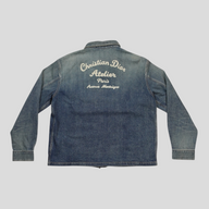 CLB XXIII Dior Christian Dior Atelier blue cotton denim jacket with white back embroidery