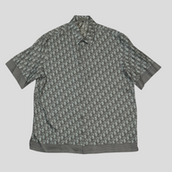 CLB XXIII Dior Diamond Oblique short-sleeve button-up shirt in blue silk with iconic monogram pattern