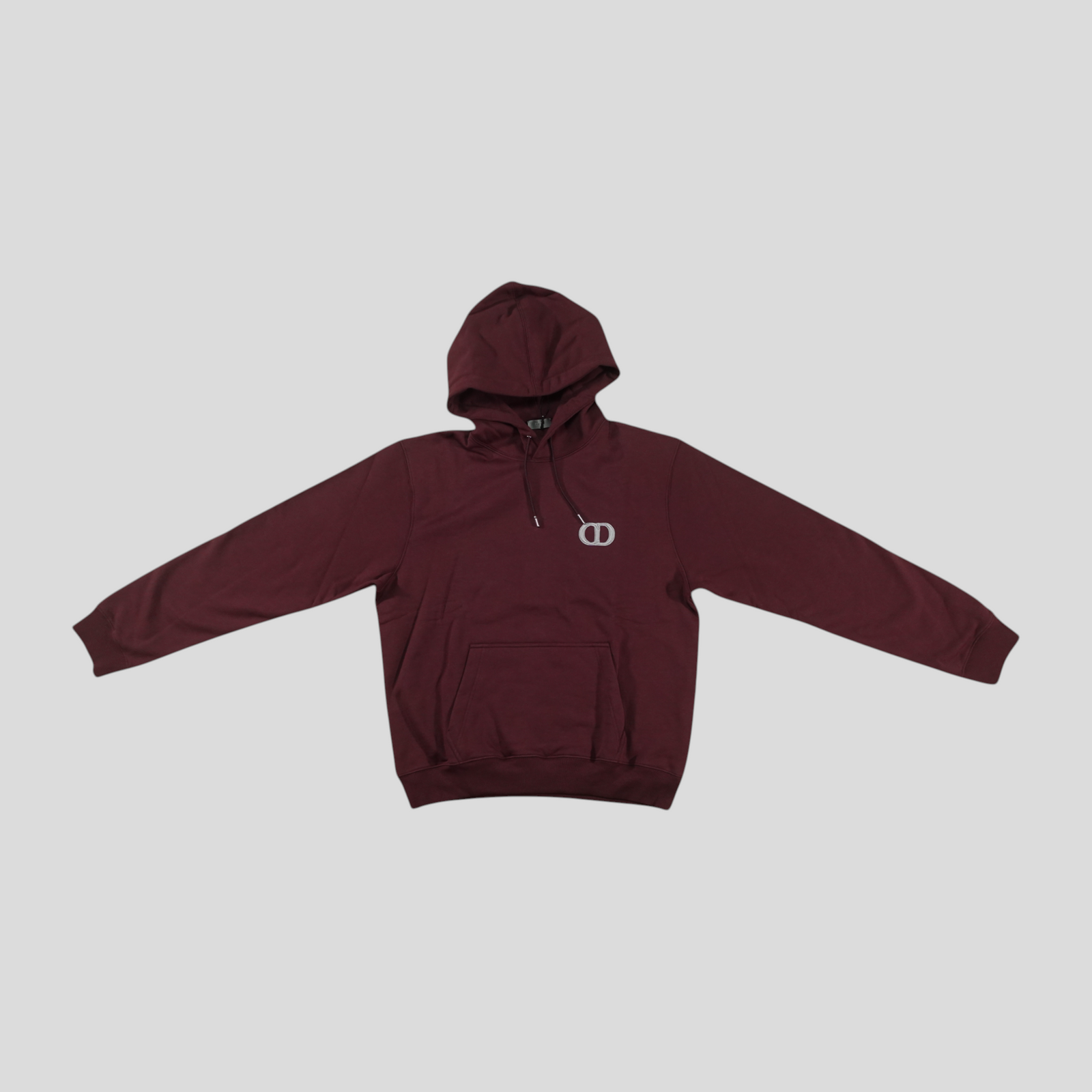 CLB XXIII Dior CD Icon hoodie in deep pink purple cotton with front pouch pocket and embroidered logo