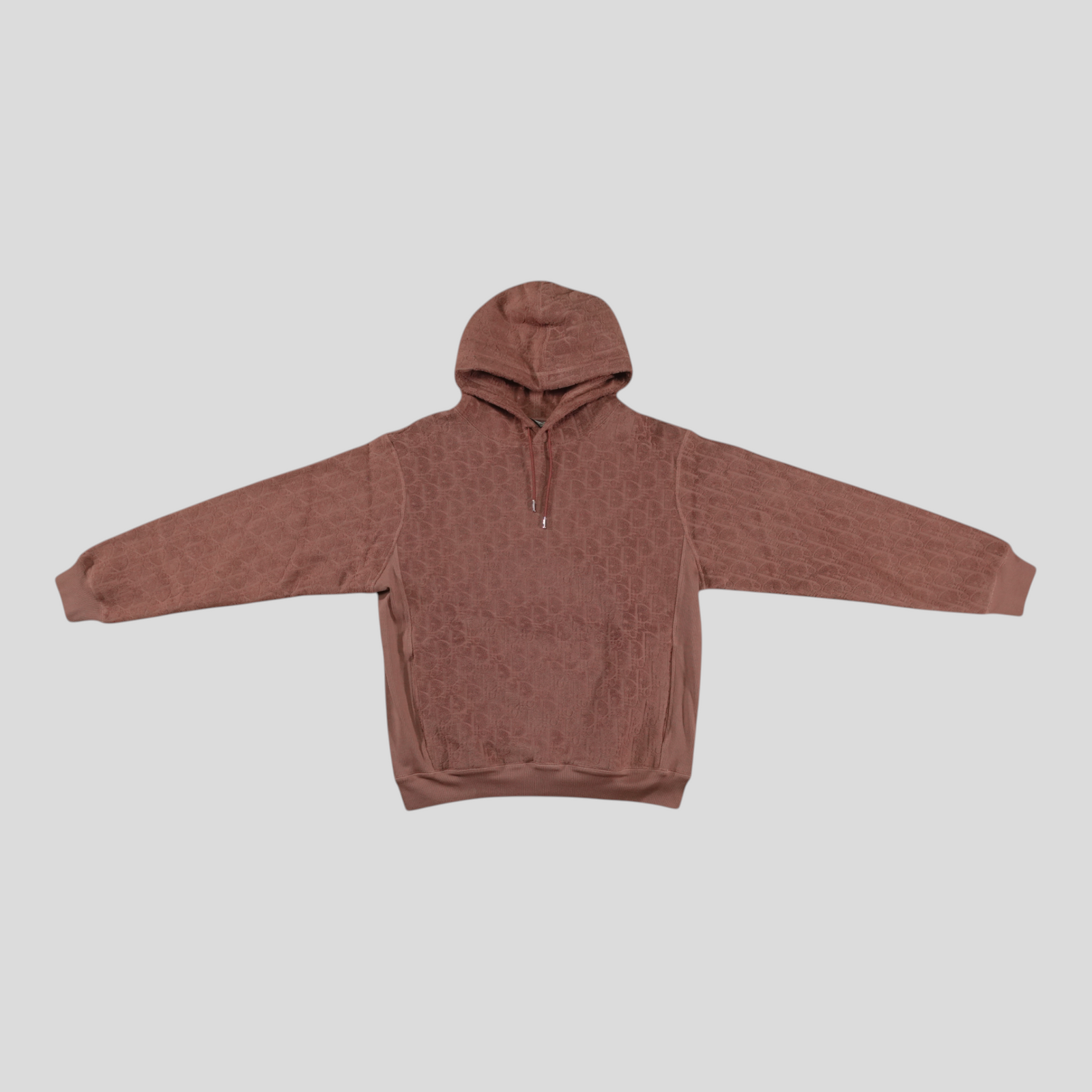 CLB XXIII Dior Oblique dusty purple cotton terrycloth hoodie with monogram pattern and drawstring hood