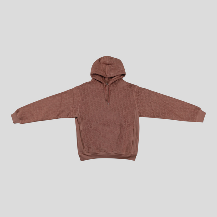 CLB XXIII Dior Oblique dusty purple cotton terrycloth hoodie with monogram pattern and drawstring hood