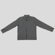 CLB XXIII Dior Oblique jacquard overshirt in grey and navy blue cotton with classic monogram pattern