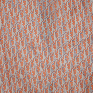 CLB XXIII Dior Oblique silk button up shirt in orange with a repeating grey logo pattern