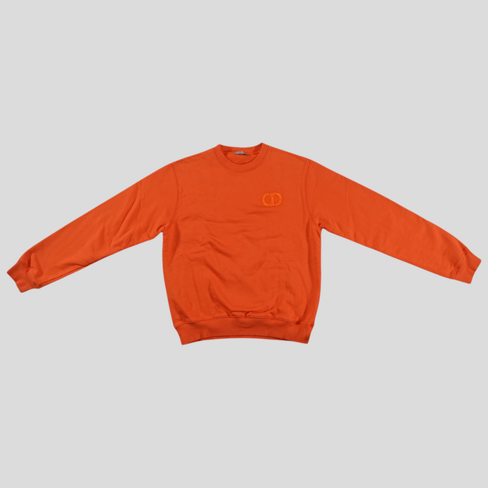 CLB XXIII Dior CD Icon sweatshirt in vibrant orange cotton with embroidered logo on the chest