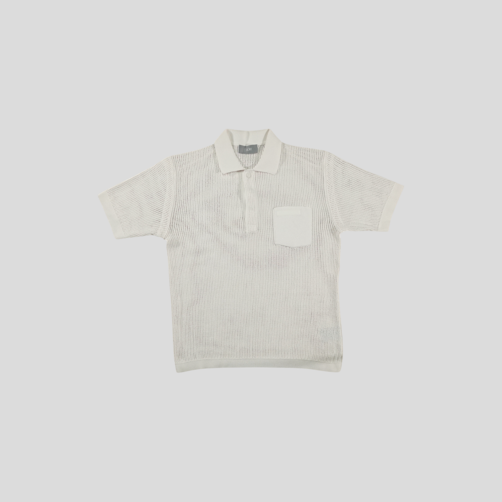 CLB XXIII Dior X Parley off-white mesh polo shirt made from recycled polyester with a chest pocket
