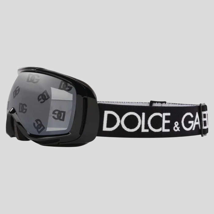 CLB XXIII Dolce & Gabbana black ski goggles with branded lens and adjustable logo strap