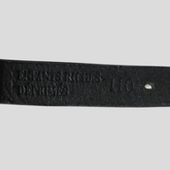 CLB XXIII Enfants Riches Déprimés black leather belt with embossed brand logo and size 110 detail