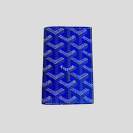 CLB XXIII Goyard Saint-Pierre card wallet in sky blue with signature chevron print and white contrast stitching