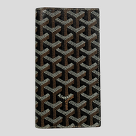 CLB XXIII Goyard Saint-Roch wallet in black and tan Goyardine canvas with iconic chevron pattern