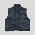 CLB XXIII Gucci X Balenciaga The Hacker black puffer vest with all-over monogram pattern and high collar