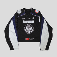 CLB XXIII GV Gallery Infinity jersey in black, navy, and white with graphic logos and long sleeves.