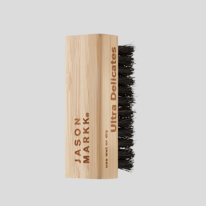 CLB XXIII Jason Mark Ultra Delicates cleaning brush with a light wood handle and soft dark bristles for delicate items