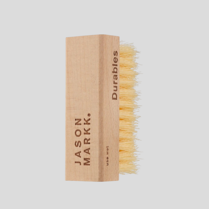 CLB XXIII Jason Mark Durables cleaning brush with a wooden handle and stiff bristles for footwear and rubber surfaces