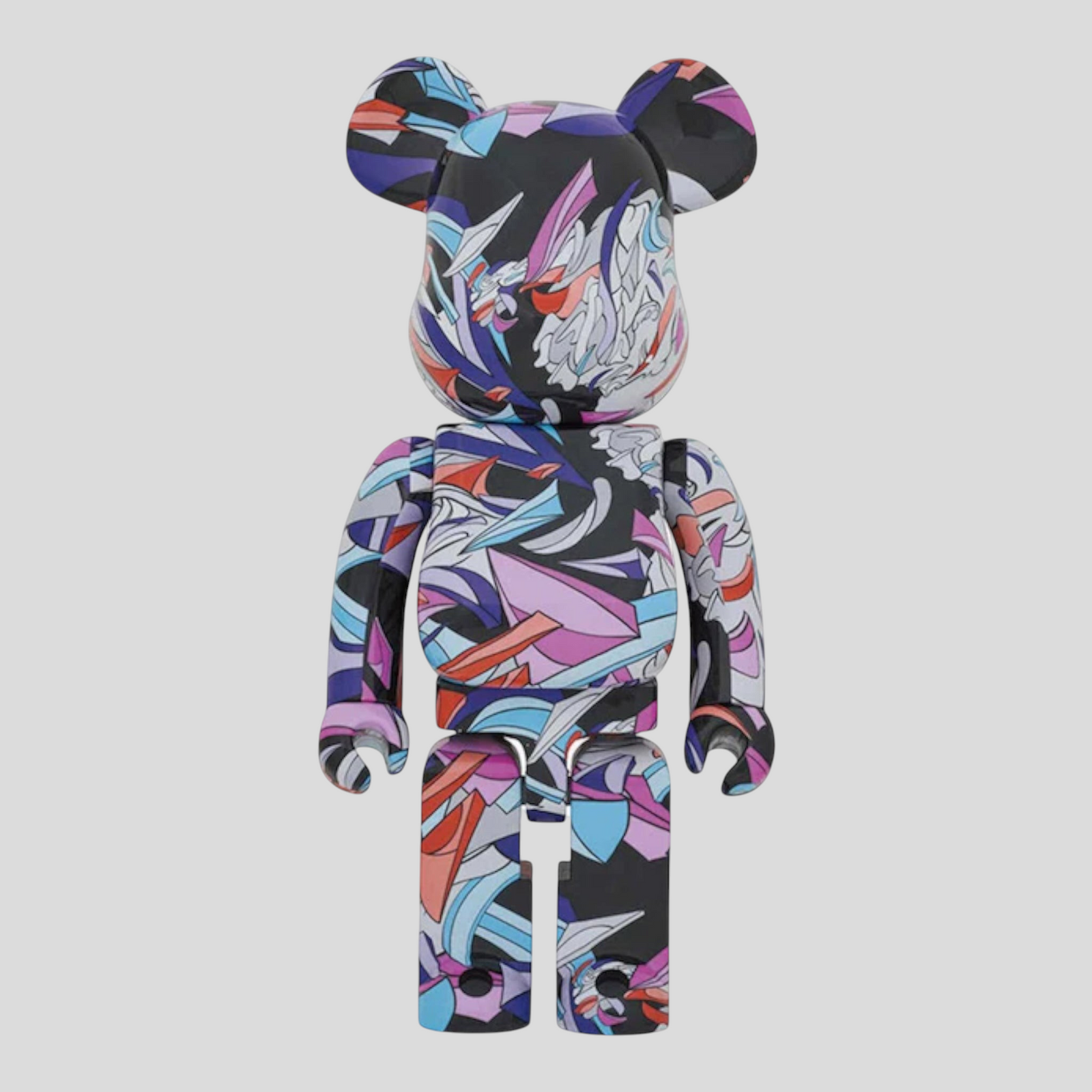 CLB XXIII 1000% Bearbrick Louis De Guzman Designercon exclusive figure featuring a multi-colored abstract graphic.
