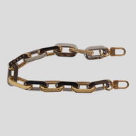 CLB XXIII Louis Vuitton Coussin PM gold and silver tone metal chain strap with engraved monogram details