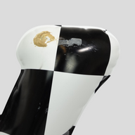 CLB XXIII Louis Vuitton Bubble LV display piece featuring a black and white checkerboard pattern with surface scuffs